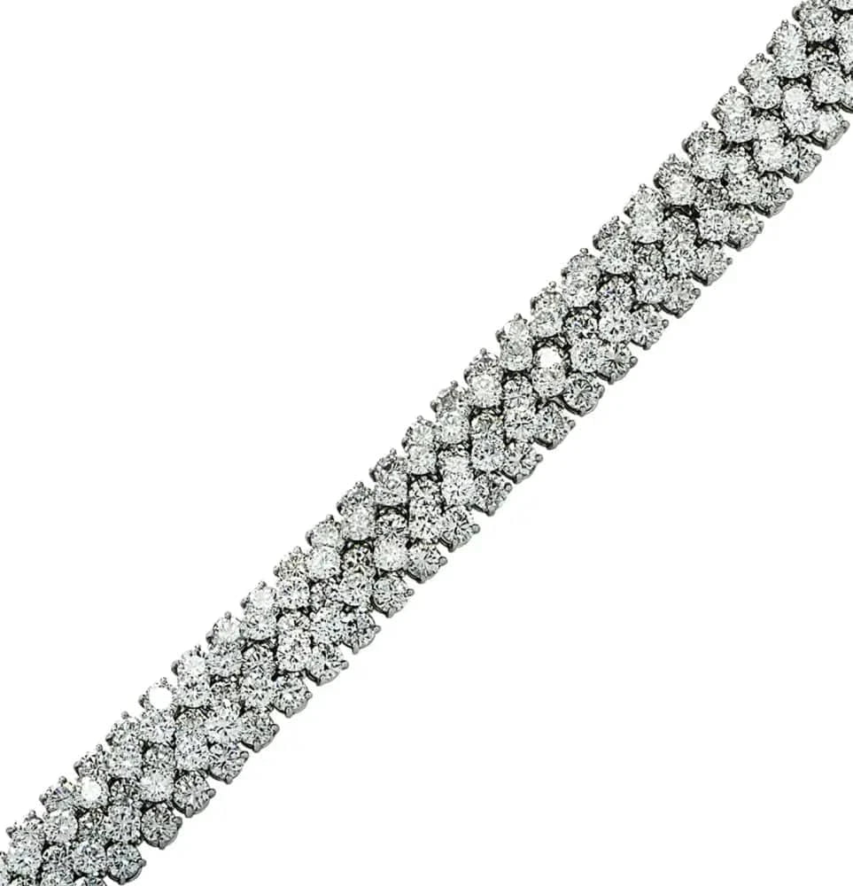 Oscar Heyman 30 Carat Diamond Bangle Bracelet Circa 1970 -V37292 - Vivid Diamonds