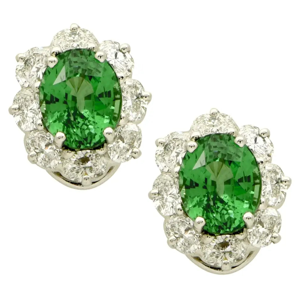 Oscar Heyman Tsavorite & Diamond Earrings – V47779