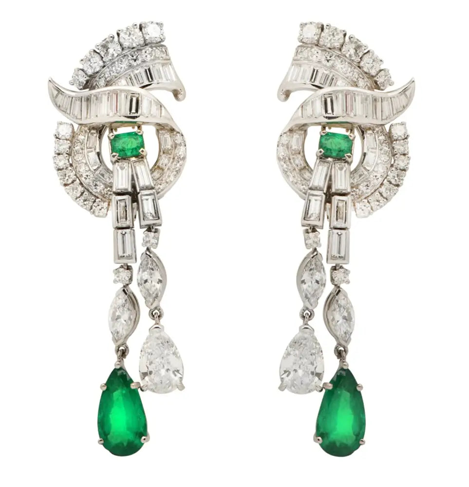 Raymond Yard Platinum Dangle Earrings – V47823