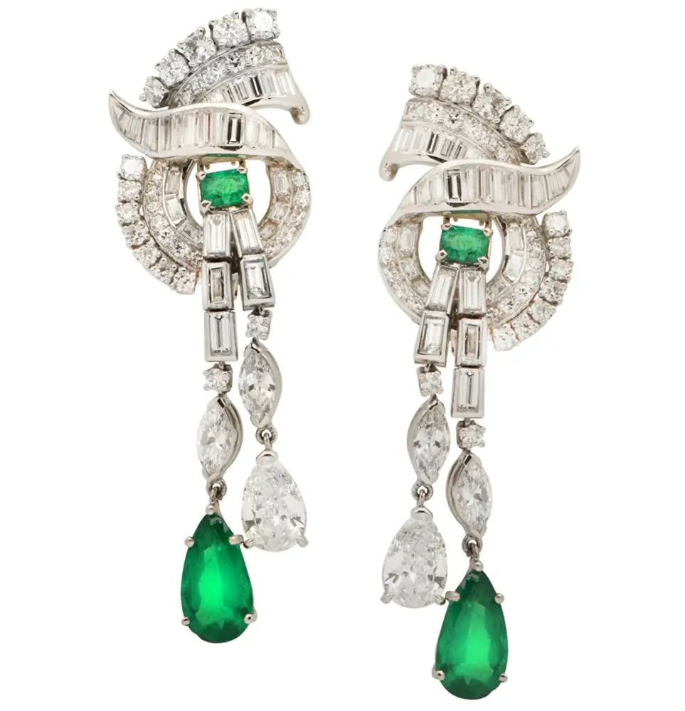 Raymond Yard Platinum Dangle Earrings – V47823