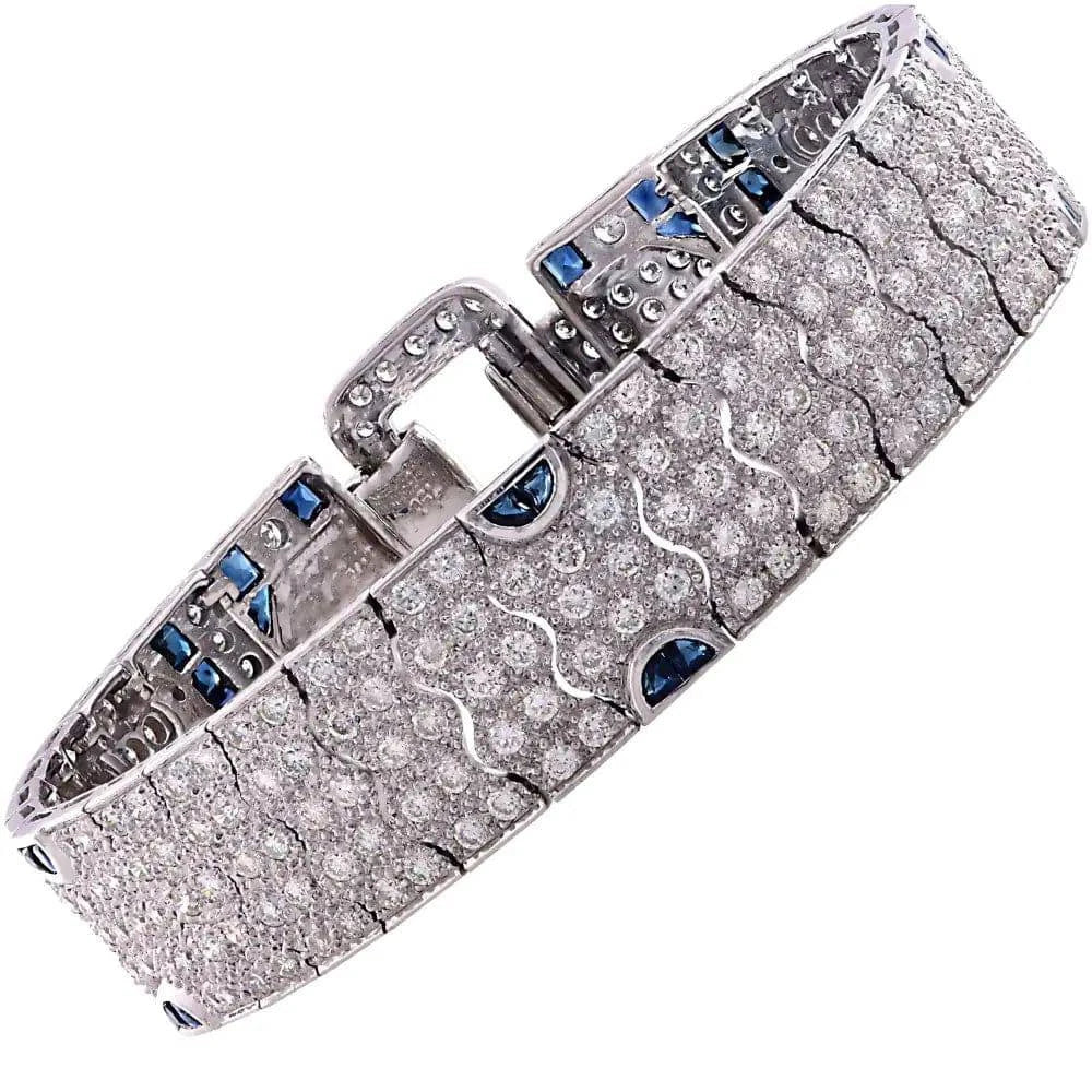 Sapphire and Diamond Bracelet- V19428 - Vivid Diamonds