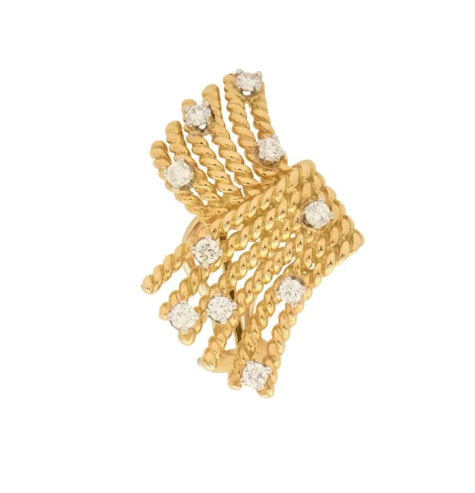 Tiffany Schlumberger Gold & Diamond Earrings – V47768 - Vivid Diamonds