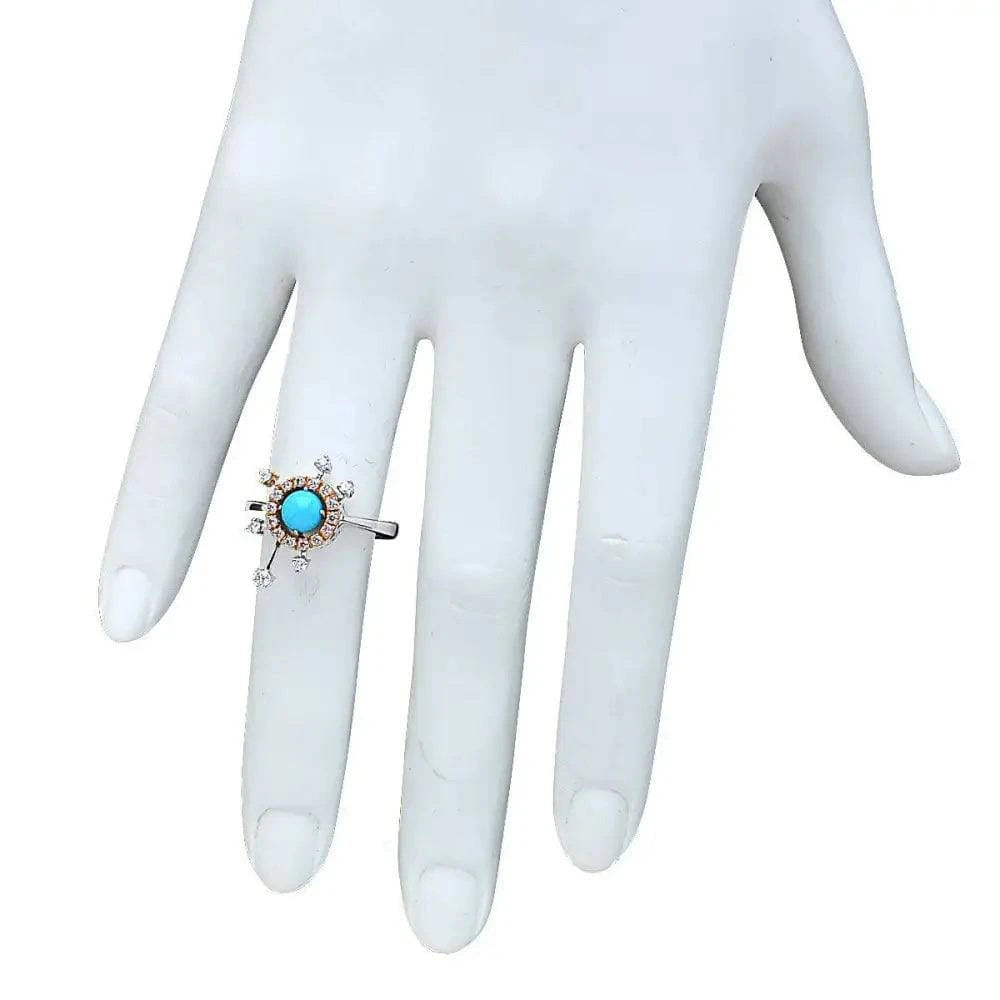 TURQUOISE & DIAMOND RING-V007685