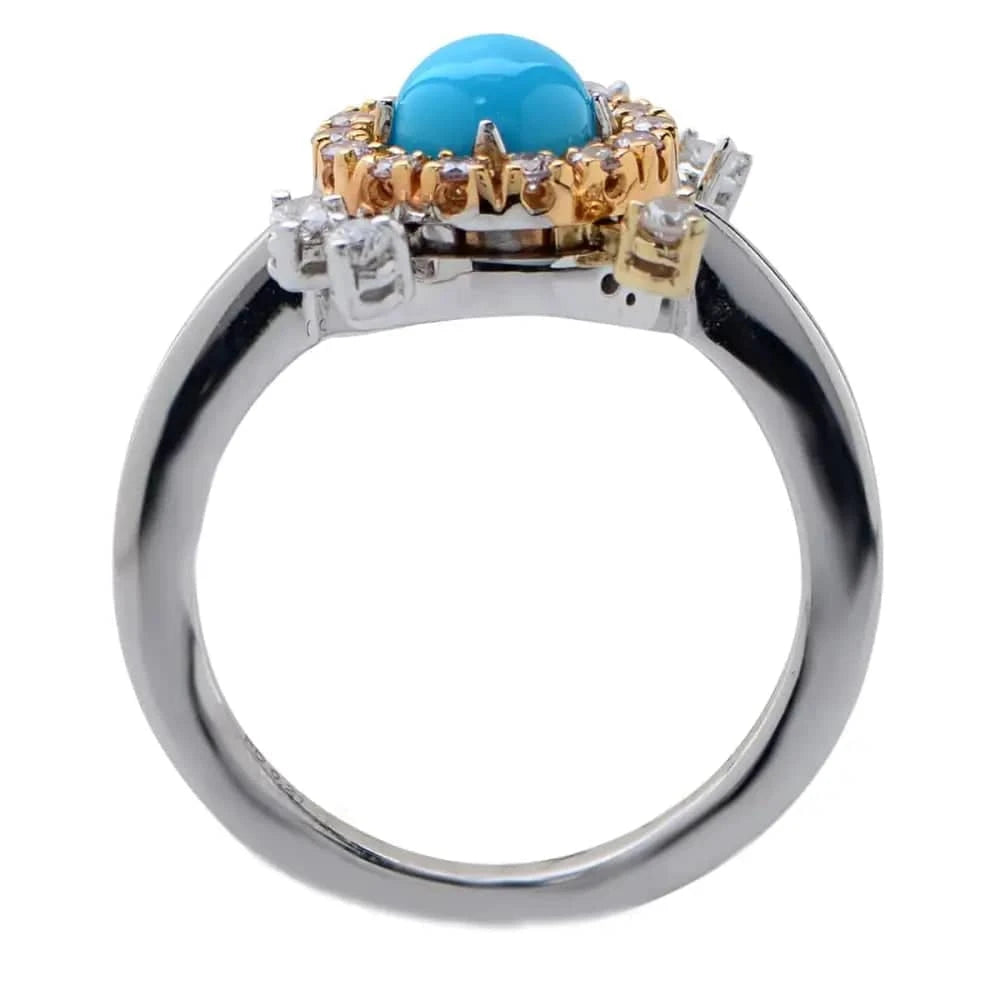 TURQUOISE & DIAMOND RING-V007685 - Vivid Diamonds