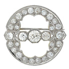 Exquisite 5.35CT Art Deco Platinum Brooch with 29 Old European Cut Diamonds by Vivid Diamonds, showcasing a luxurious design with a central diamond and intricate detailing.