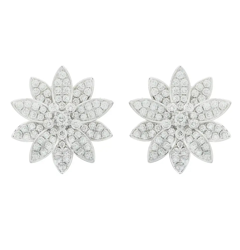 Van Cleef & Arpels Lotus Diamond Earrings -V47002