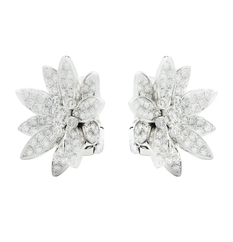 Van Cleef & Arpels Lotus Diamond Earrings -V47002