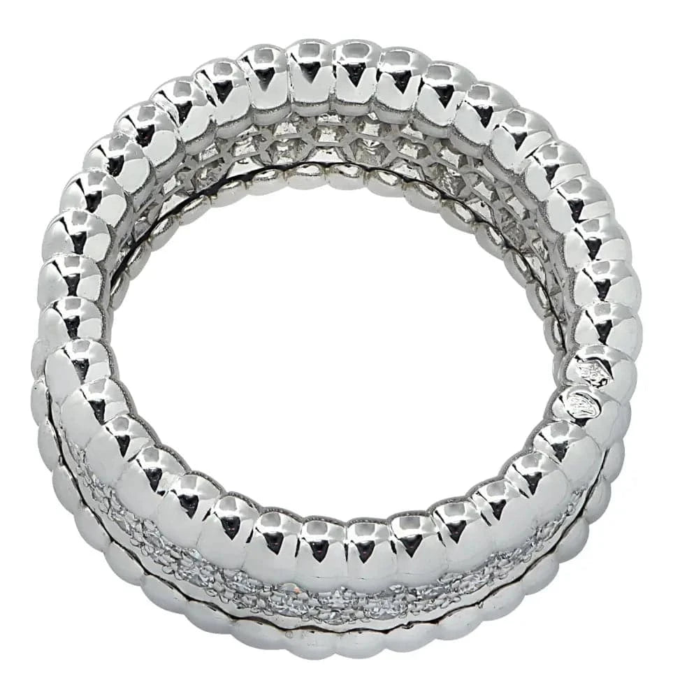 Van Cleef & Arpels Perlee Diamond 3 row Pave Band -V39375 - Vivid Diamonds