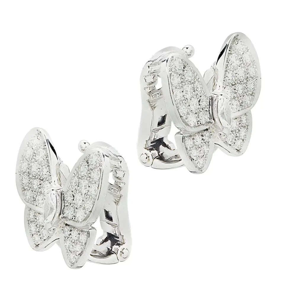 Van Cleef & Arpels Two Butterfly Diamond Earrings -V46376