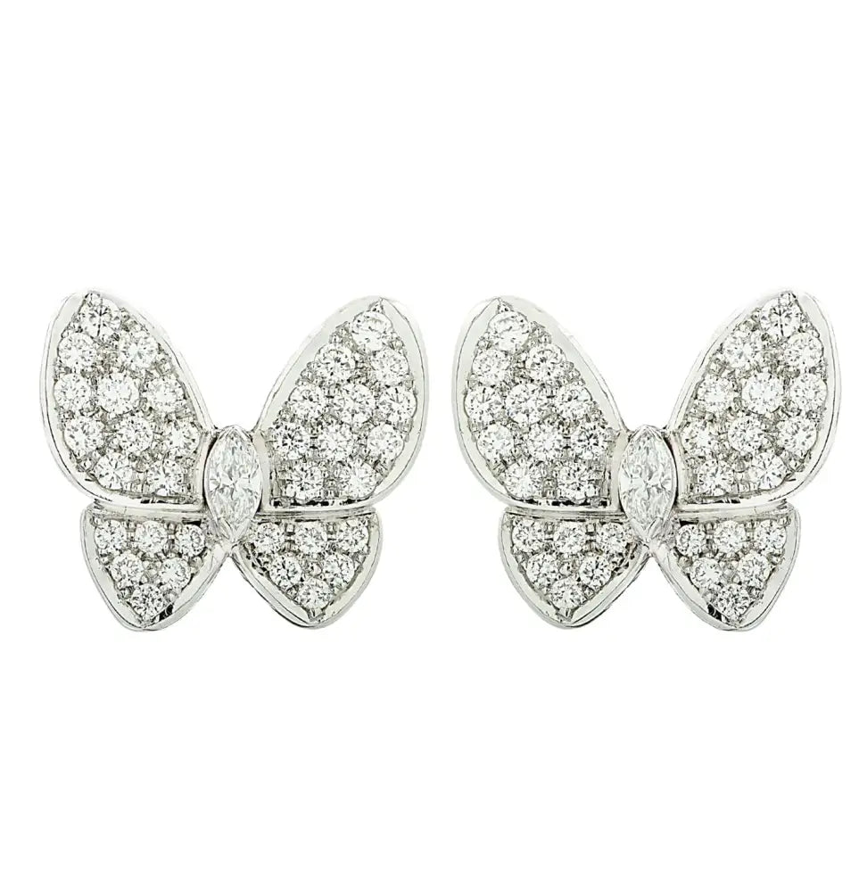 Van Cleef & Arpels Two Butterfly Diamond Earrings -V46376