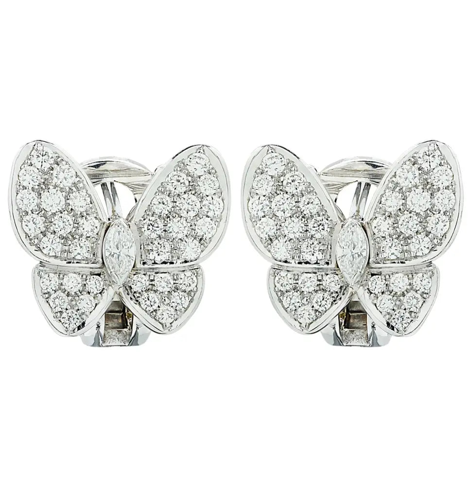 Van Cleef & Arpels Two Butterfly Diamond Earrings -V46376