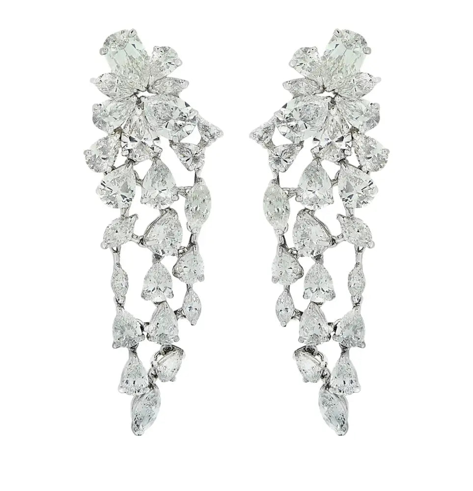 Vivid Diamond 17.4 Carat Diamond Dangle Earrings -V44744