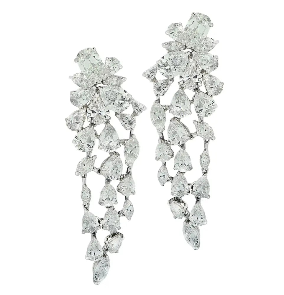 Vivid Diamond 17.4 Carat Diamond Dangle Earrings -V44744