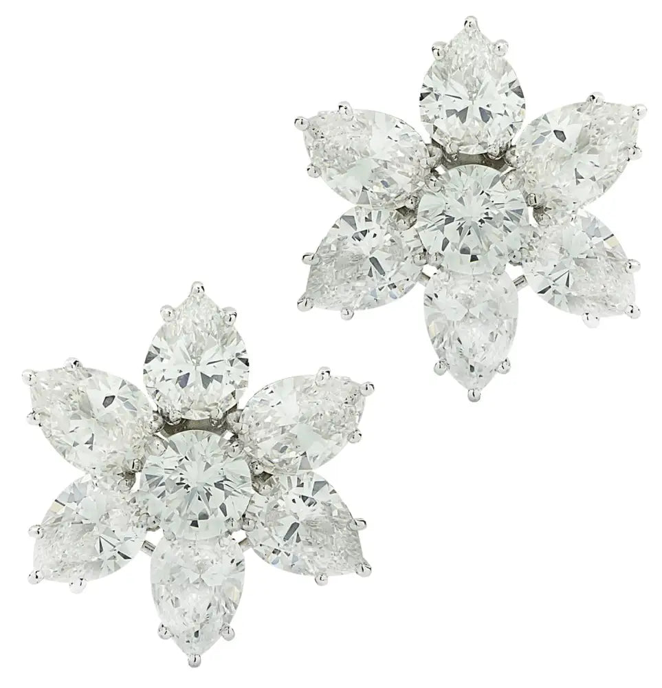 Vivid Diamond GIA Certified 12 Carat Diamond Cluster Earrings -V44714 - Vivid Diamonds