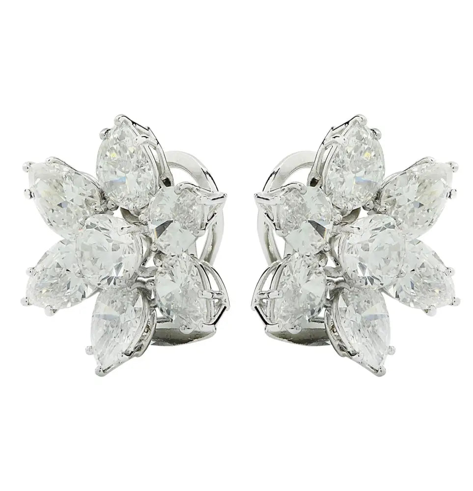 Vivid Diamond GIA Certified 12 Carat Diamond Cluster Earrings -V44714 - Vivid Diamonds