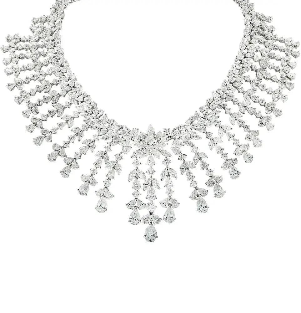 Vivid Diamonds 119.13 Carat Diamond Bib Necklace -V43650