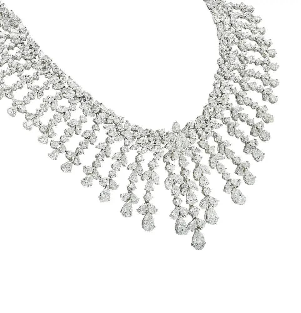 Vivid Diamonds 119.13 Carat Diamond Bib Necklace -V43650