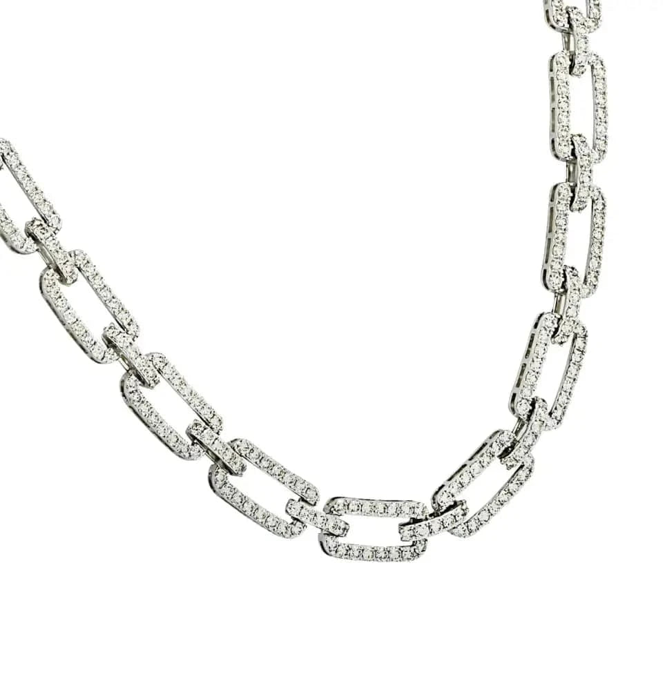 Vivid Diamonds 12.90 Carat Diamond Paper Clip Chain-V45640