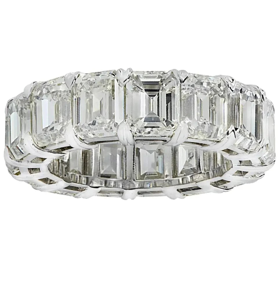 Vivid Diamonds 15.2 Carat Emerald Cut Diamond Eternity Band – V38479