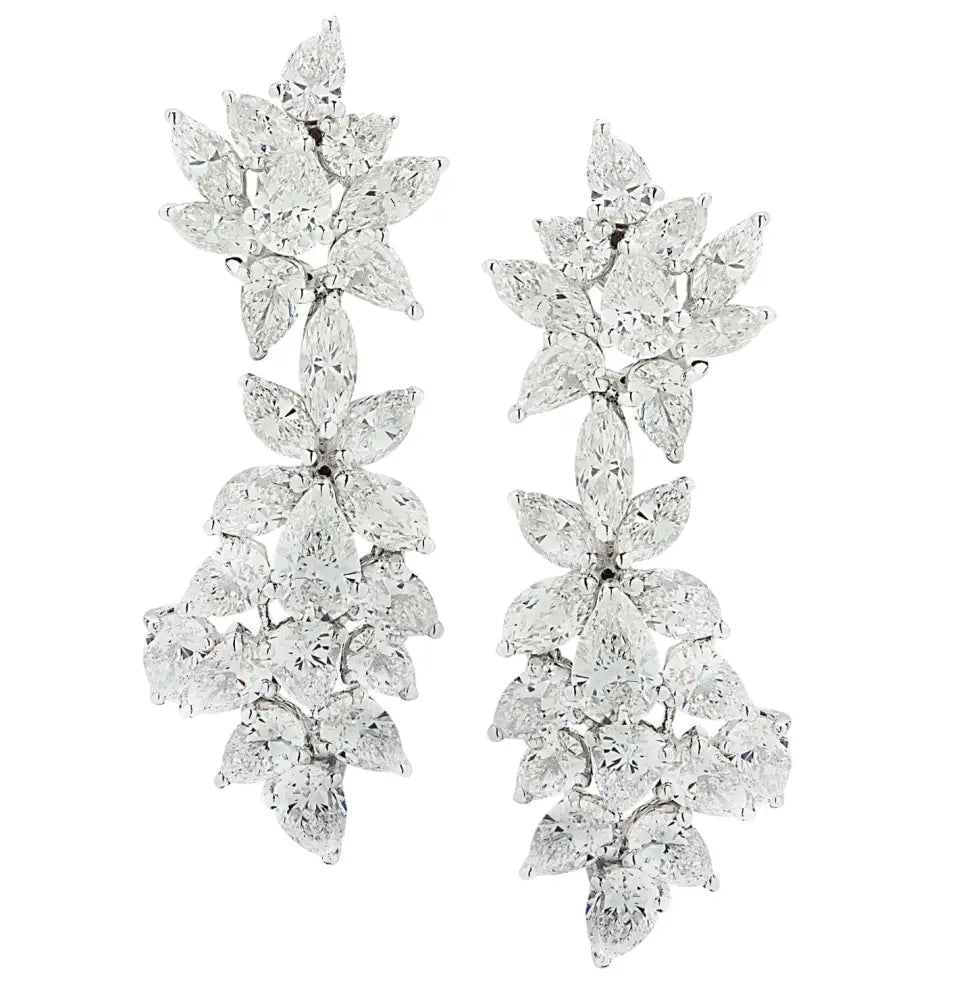 Vivid Diamonds 15.40 Carat Diamond Dangle Earrings -V44742