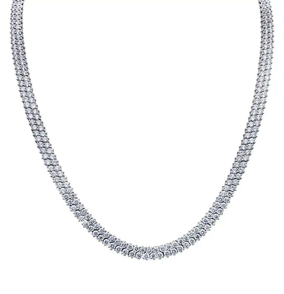 Vivid Diamonds 18.41 Carat Diamond Double Row Tennis Necklace- V38306