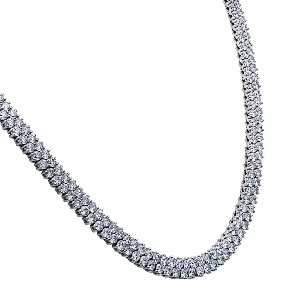 Vivid Diamonds 18.41 Carat Diamond Double Row Tennis Necklace- V38306