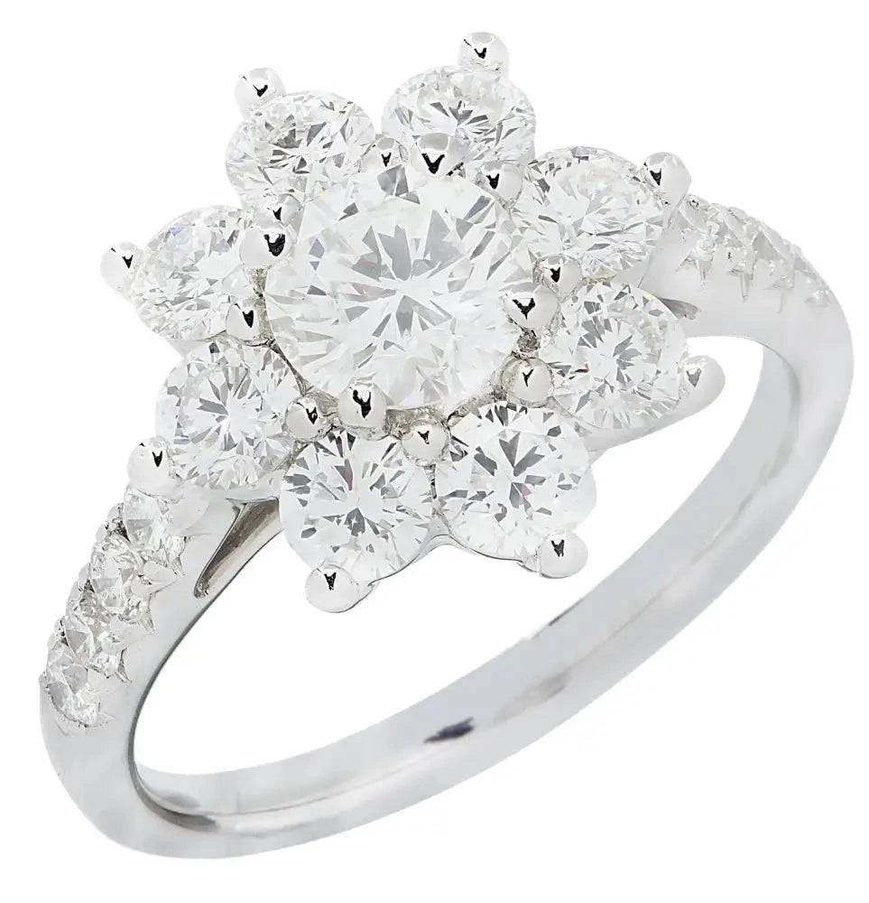 Vivid Diamonds 2.24 Carat Diamond Cluster Flower Ring -V47230 - Vivid Diamonds