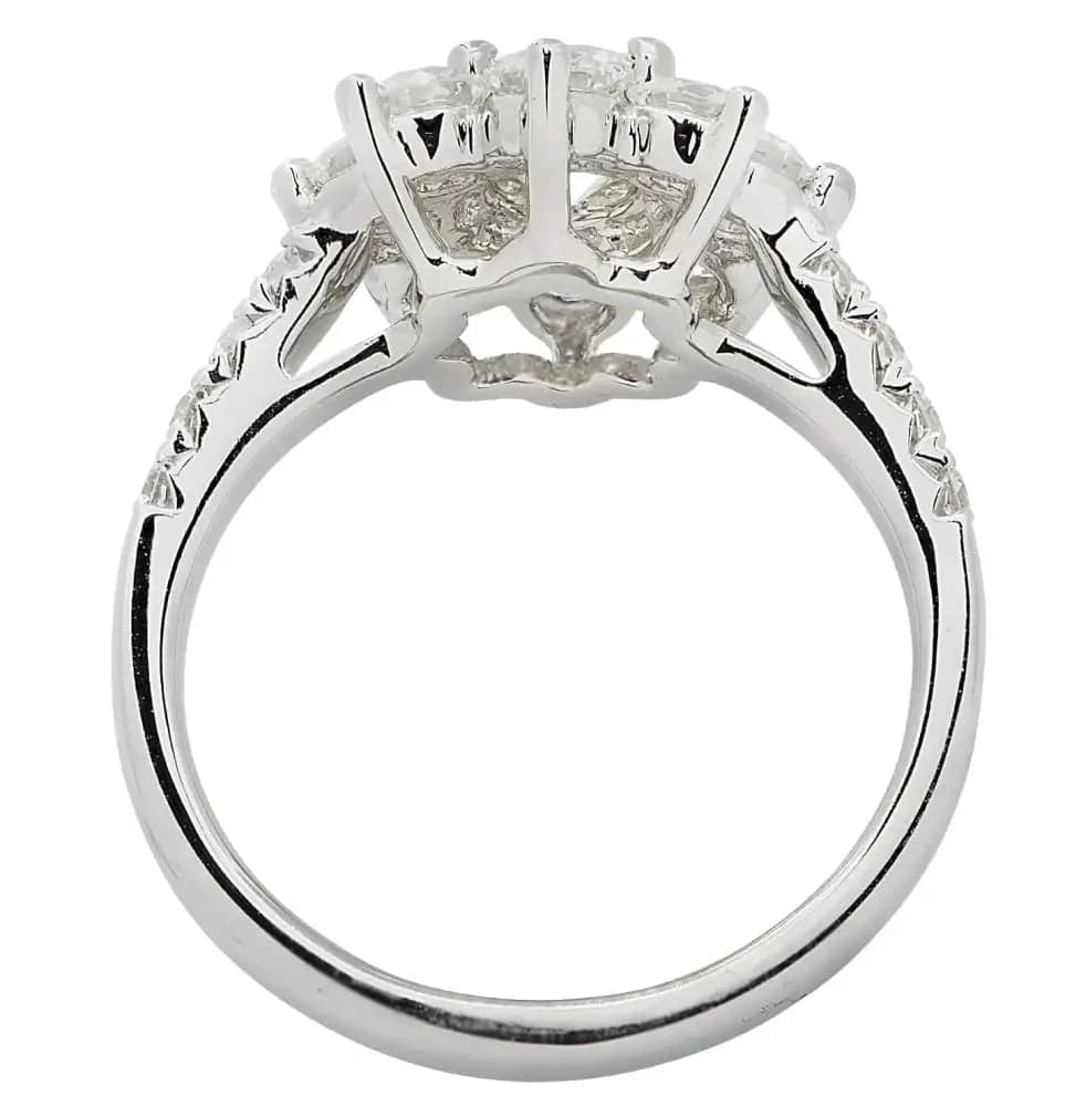 Vivid Diamonds 2.24 Carat Diamond Cluster Flower Ring -V47230 - Vivid Diamonds