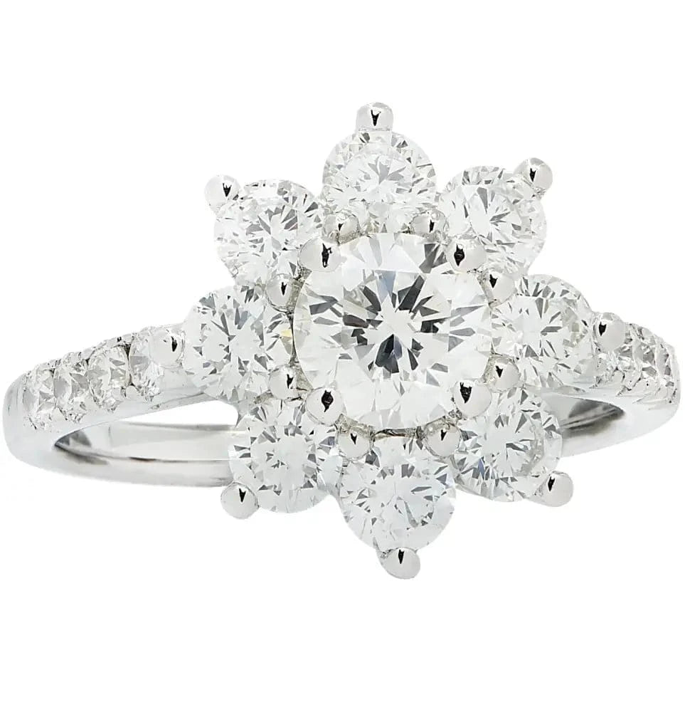 Vivid Diamonds 2.24 Carat Diamond Cluster Flower Ring -V47230 - Vivid Diamonds