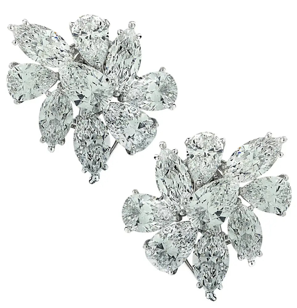 Vivid Diamonds 25.02 Carat Diamond Cluster Earrings -V34520