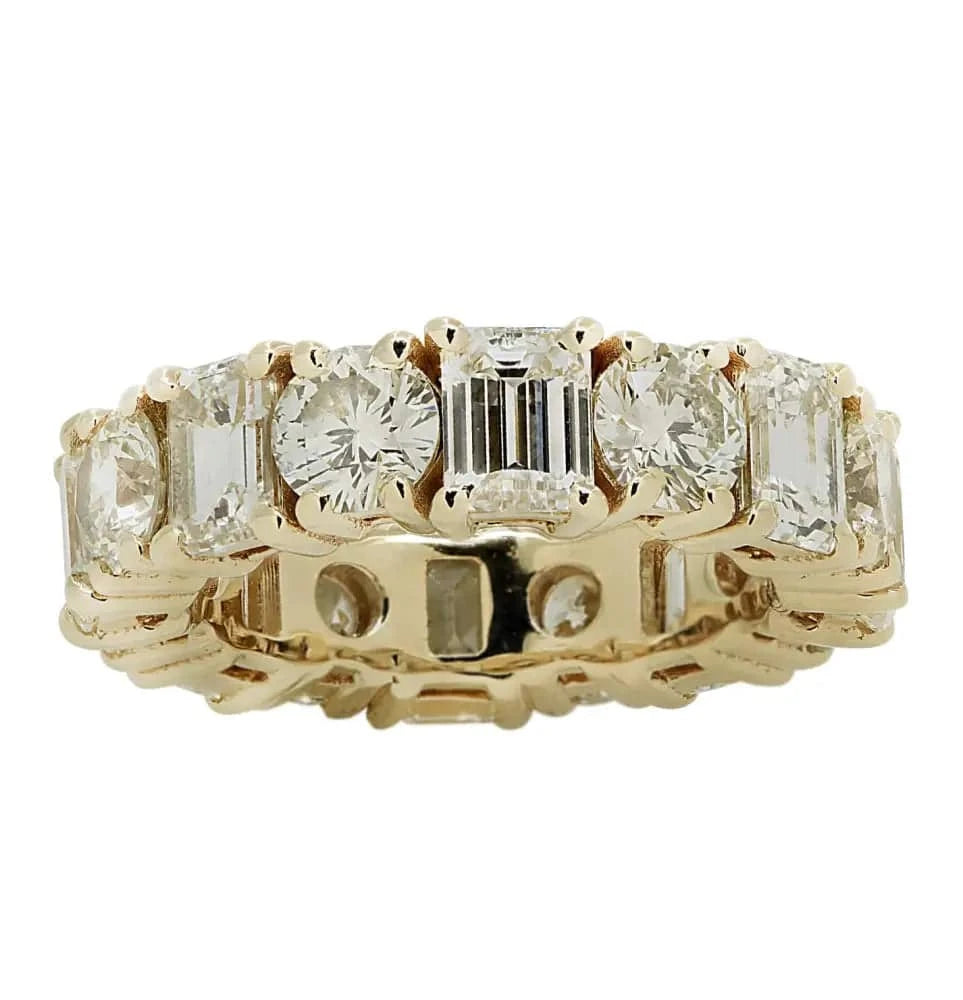 Vivid Diamonds 5.6 Carat Emerald Cut & Round Brilliant Cut Diamond Eternity Band -V47076 - Vivid Diamonds