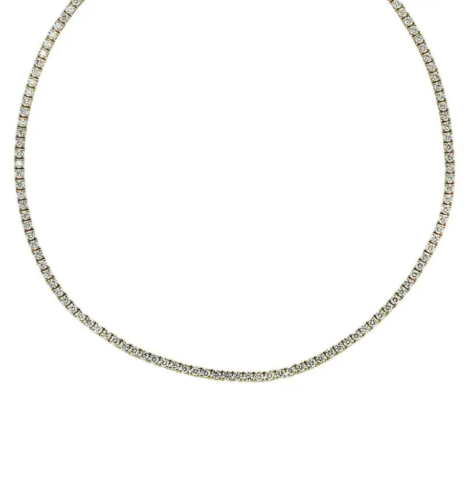 Vivid Diamonds 7.10 Carat Straight Line Diamond Tennis Necklace -V38433 - Vivid Diamonds