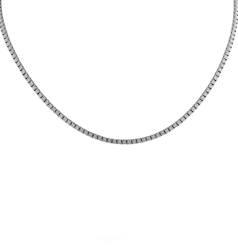 Vivid Diamonds 7.40 Carat Straight Line Diamond Tennis Necklace-V38437 - Vivid Diamonds