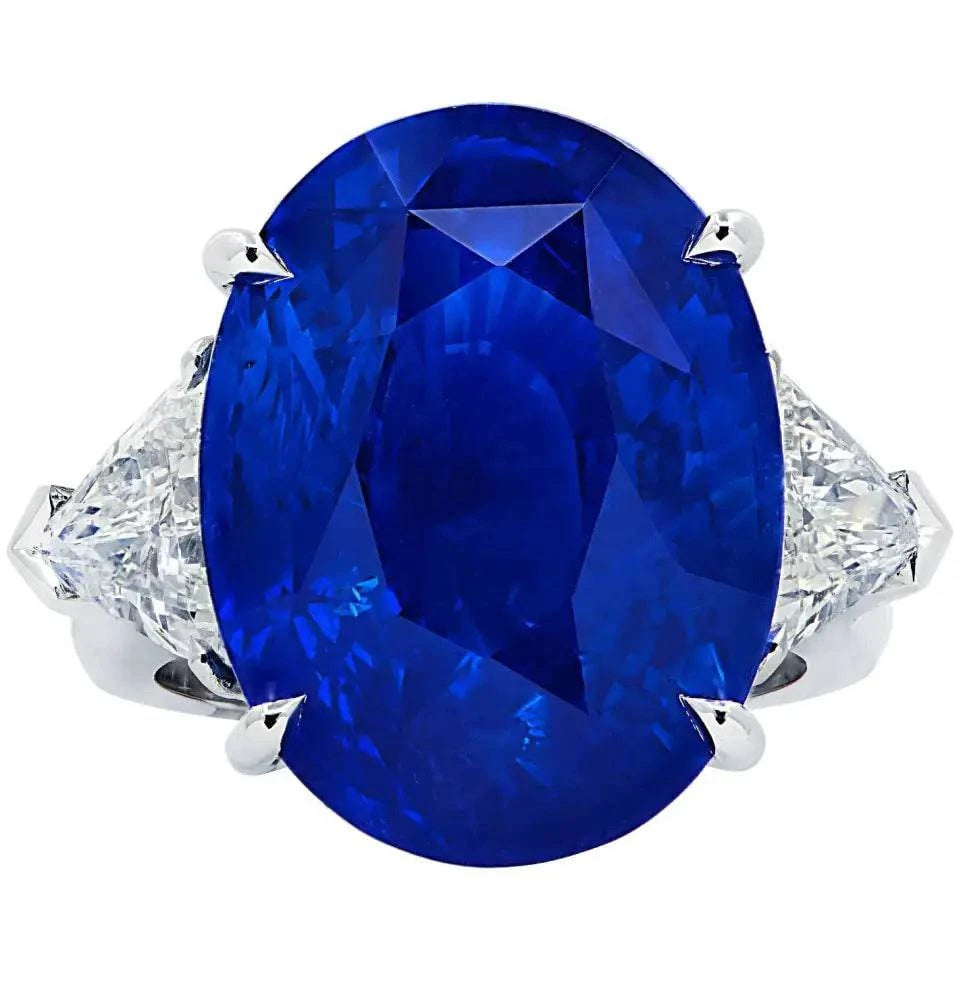 Vivid Diamonds AGL Certified 21.19 Carat Sapphire & Diamond Ring -V41535