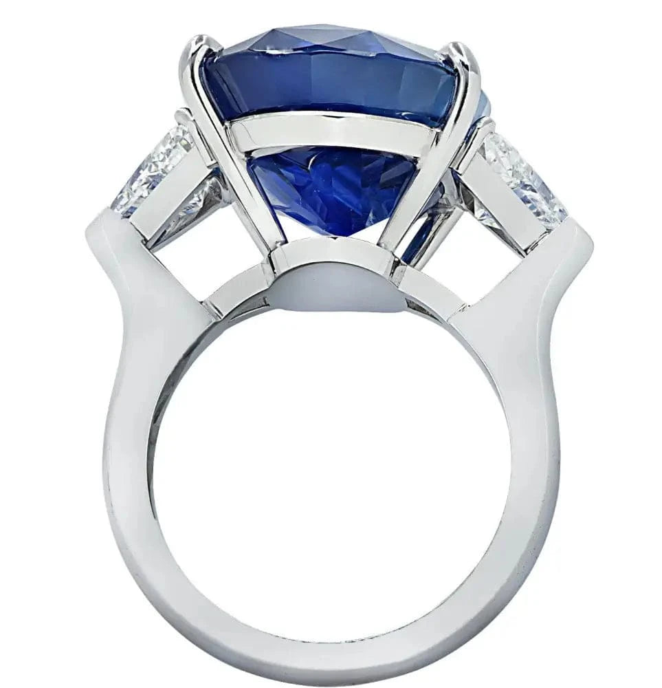 Vivid Diamonds AGL Certified 21.19 Carat Sapphire & Diamond Ring -V41535