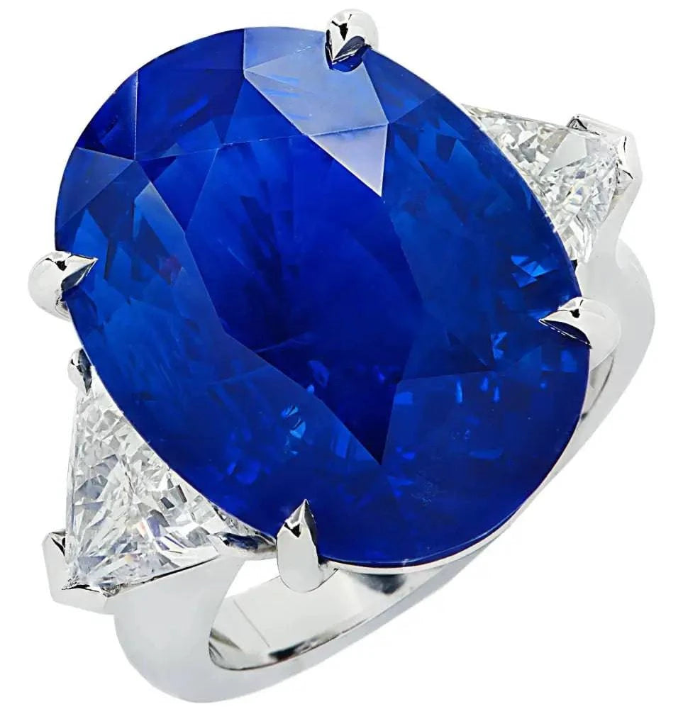 Vivid Diamonds AGL Certified 21.19 Carat Sapphire & Diamond Ring -V41535