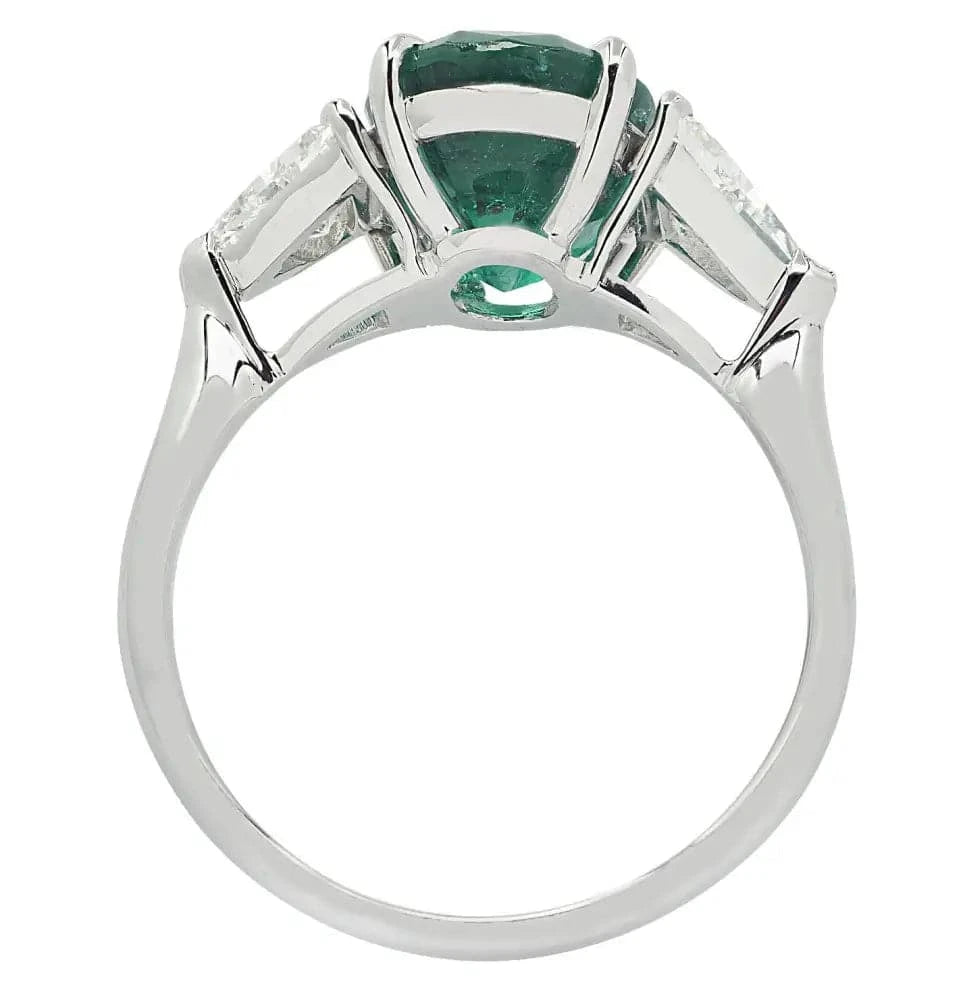 Vivid Diamonds AGL Certified 3.16 Carat Zambian Emerald & Diamond Ring -V42736 - Vivid Diamonds