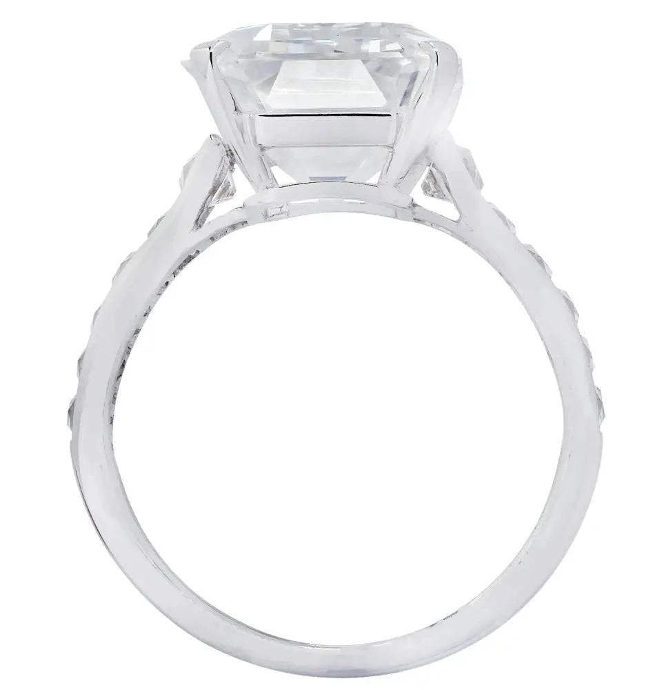 Vivid Diamonds Antique GIA Certified 7.02 Carat Emerald Cut Diamond Engagement Ring-V30206 - Vivid Diamonds