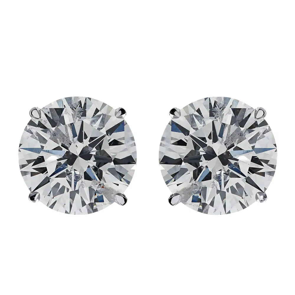 Vivid Diamonds GIA Certified 10.04 Carat Diamond Solitaire Stud Earrings - V46493 - Vivid Diamonds