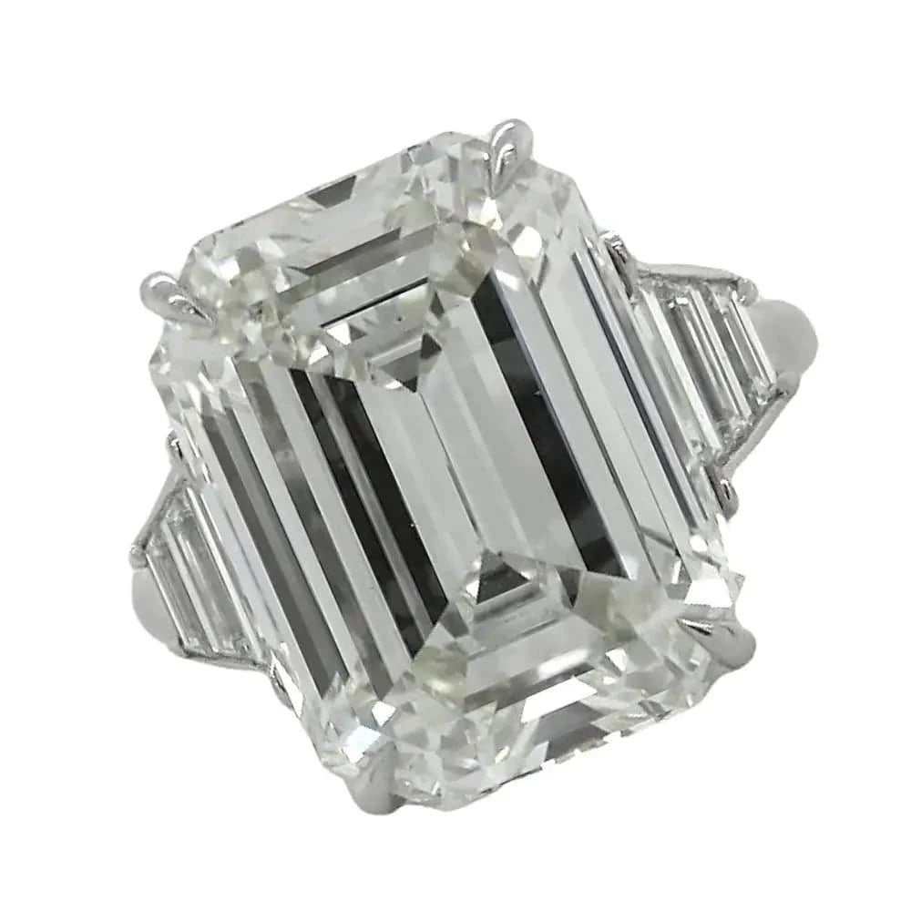 Vivid Diamonds GIA Certified 11.78 Carat Emerald Cut Diamond Engagement Ring -V37164