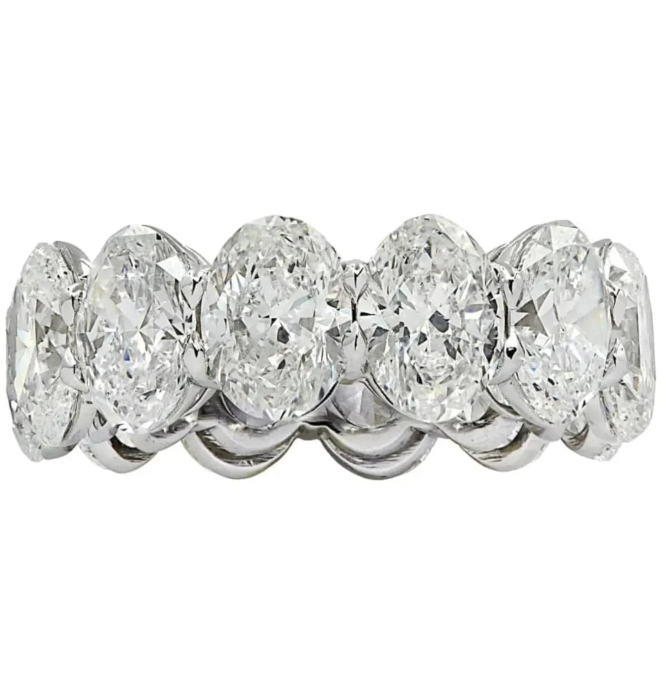 Vivid DIamonds GIA Certified 12.10 Carat Oval Cut Diamond Eternity Band - V36573