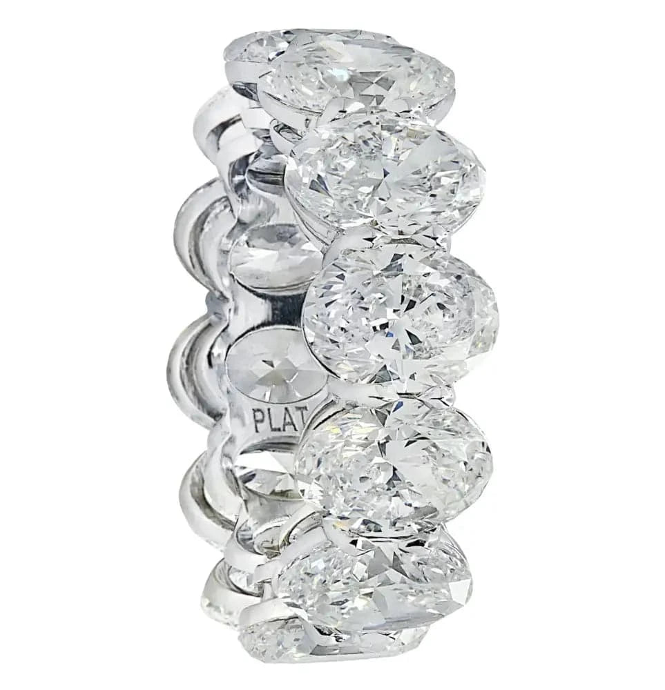 Vivid DIamonds GIA Certified 12.10 Carat Oval Cut Diamond Eternity Band - V36573