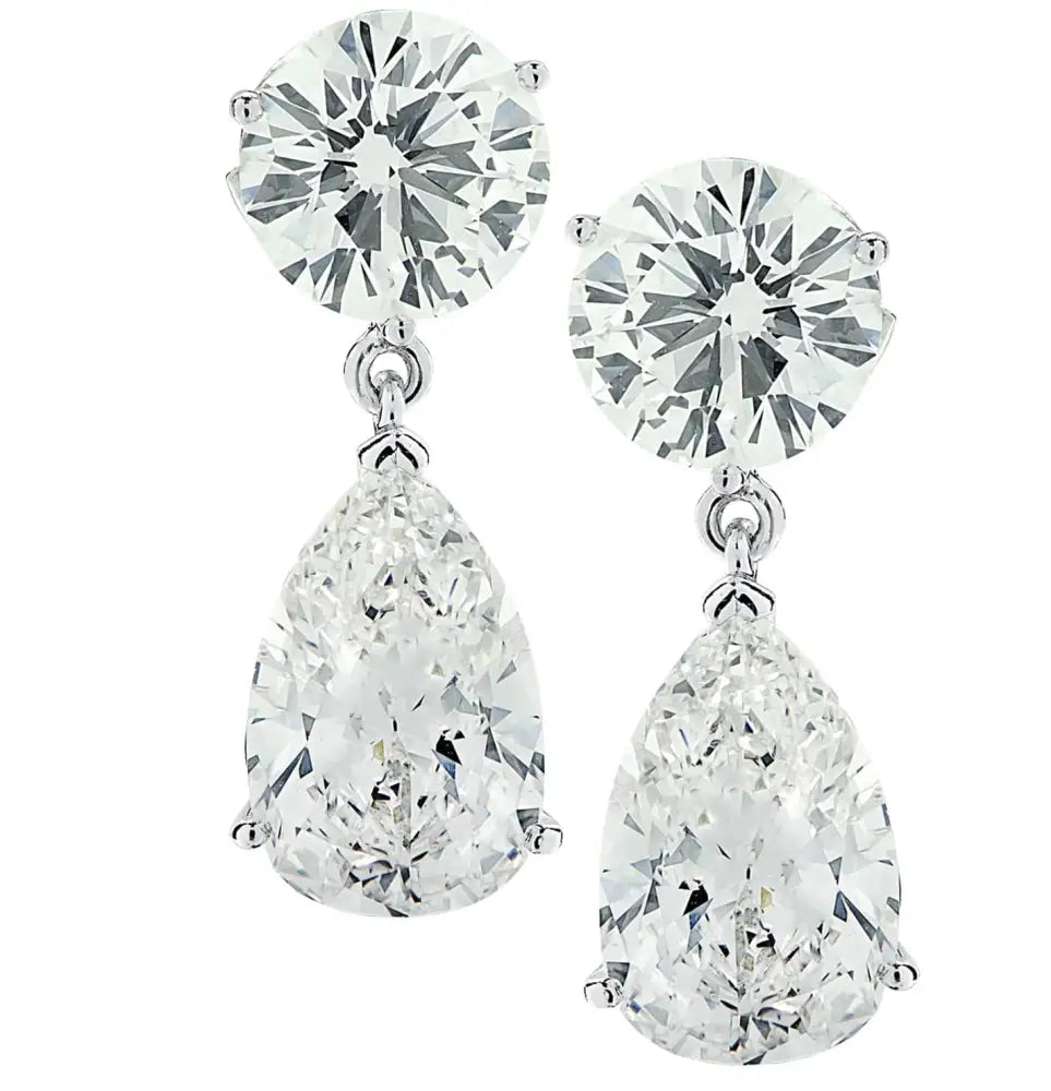 Vivid Diamonds GIA Certified 14.8 Carat Dangle Diamond Earrings -V37258