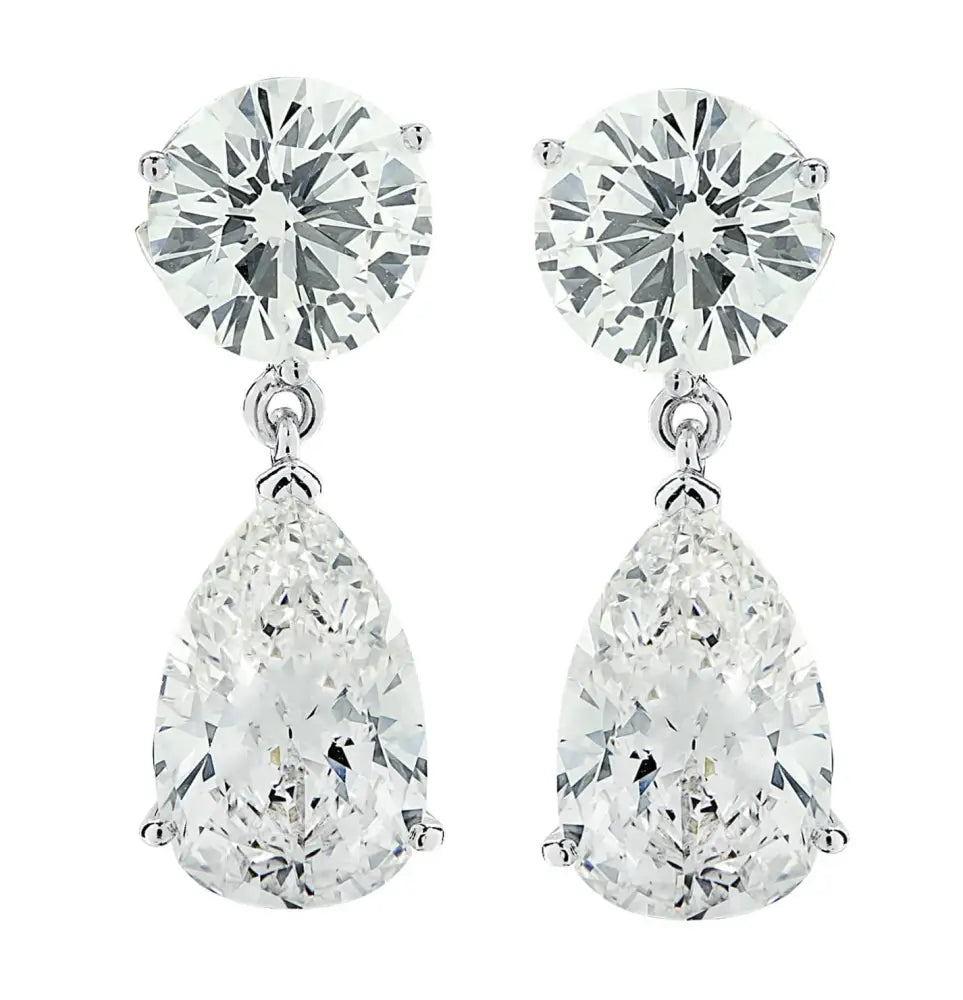 Vivid Diamonds GIA Certified 14.8 Carat Dangle Diamond Earrings -V37258