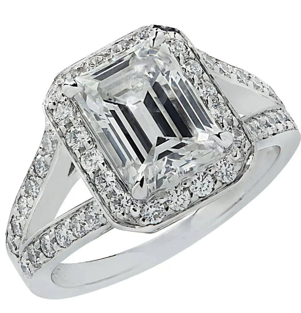 Vivid Diamonds GIA Certified 2.14 Carat Diamond Halo Engagement Ring -V41145 - Vivid Diamonds