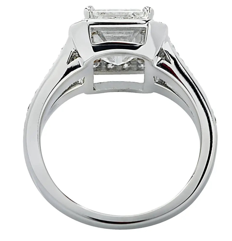 Vivid Diamonds GIA Certified 2.14 Carat Diamond Halo Engagement Ring -V41145