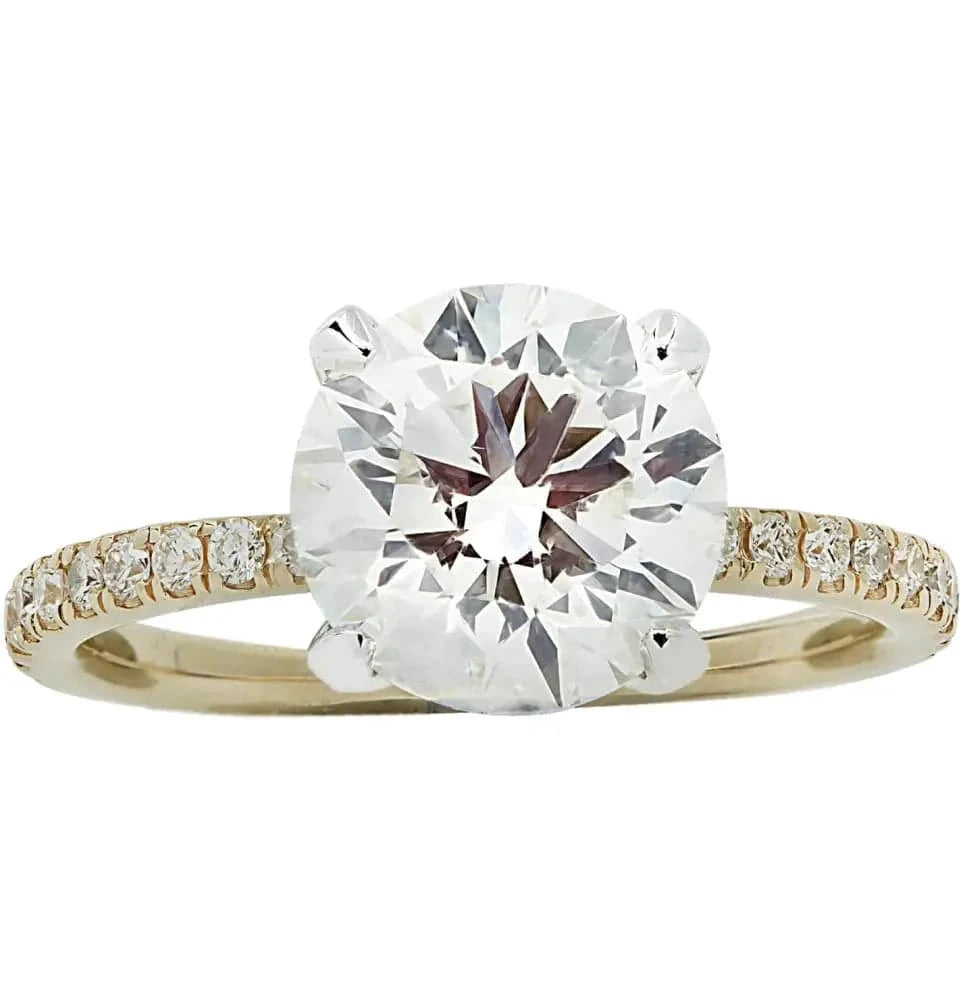 Vivid Diamonds GIA Certified 2.35 Carat Round Brilliant Cut Diamond Engagement Ring -V44570