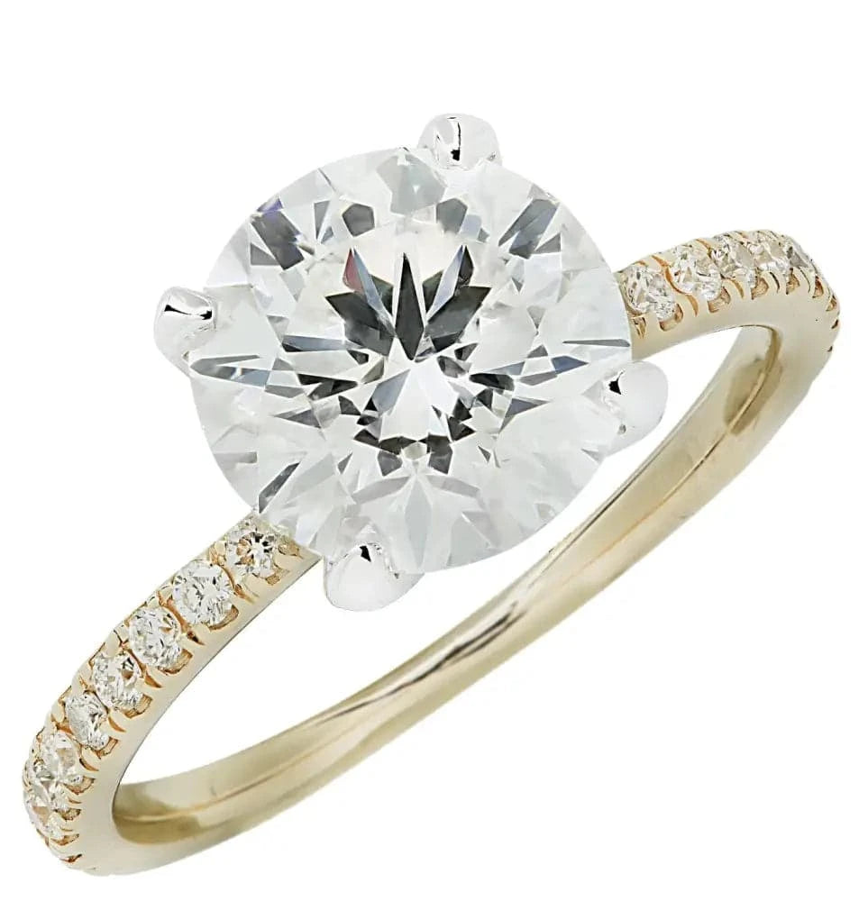 Vivid Diamonds GIA Certified 2.35 Carat Round Brilliant Cut Diamond Engagement Ring -V44570