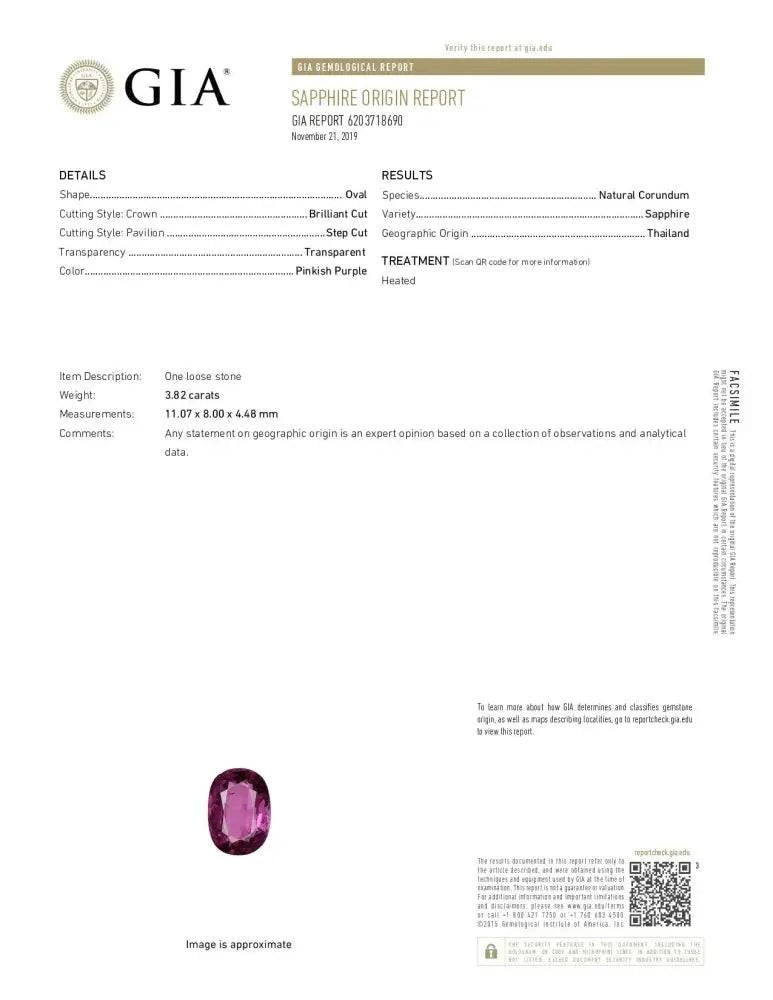 Vivid Diamonds GIA Certified 3.82 Carat Pinkish Purple Oval Sapphire Cocktail Ring -V22412 - Vivid Diamonds