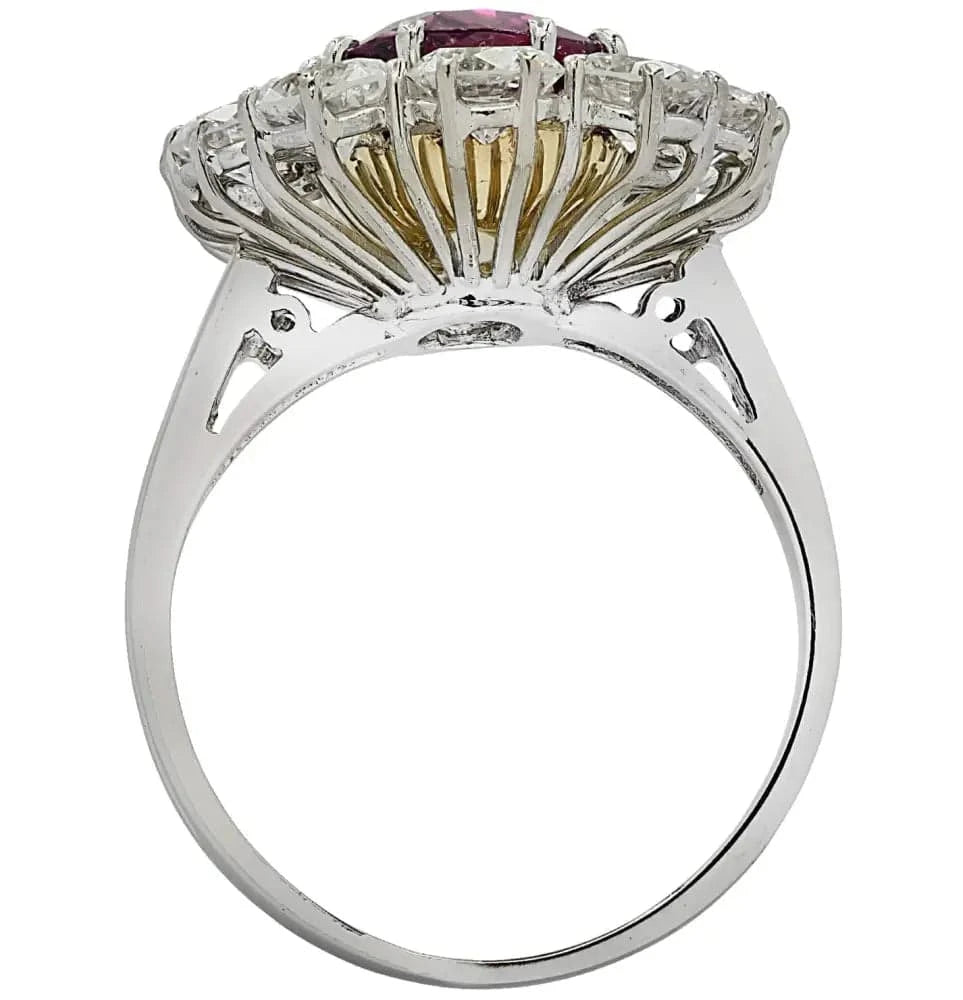 Vivid Diamonds GIA Certified 3.82 Carat Pinkish Purple Oval Sapphire Cocktail Ring -V22412 - Vivid Diamonds